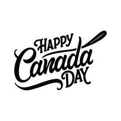 Happy Canada day typography vector art illustration