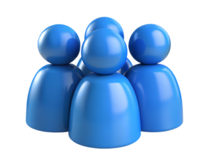 blue people icons for social media 3d render

