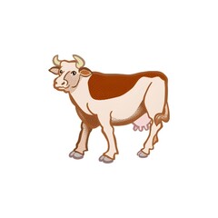 cow cartoon isolated on white