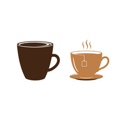 Coffee cup  silhouette icon, tea cup logo, symbols vector illustration silhouette image template.eps 10.