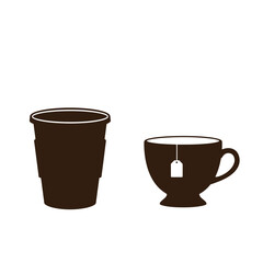 Coffee cup  silhouette icon, tea cup logo, symbols vector illustration silhouette image template.eps 10.