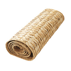 Minimalist Woven Straw Beach Mat with a Sleek Design Isolated on Transparent Background