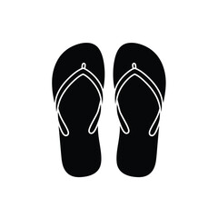 Slipper flip flops vector icon design silhouette