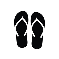 Slipper flip flops vector icon design silhouette