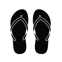 Slipper flip flops vector icon design silhouette