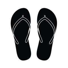 Slipper flip flops vector icon design silhouette