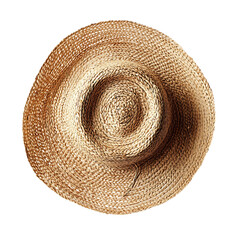 Delicate Straw Hat with a Finely Spun Weave and Soft Texture Isolated on Transparent Background