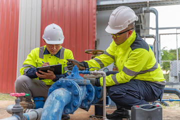 An engineer specializing in water supply systems, responsible for meter readings, pipeline...