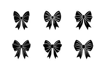 Obraz premium set of vector bows vector silhouette