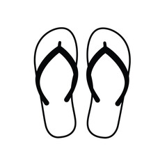 Slipper flip flops vector icon design silhouette