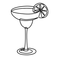 Margarita one line art drawing 
