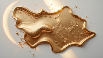 Abstract Background with Shimmering Gold and Bronze Brushstroke Smears