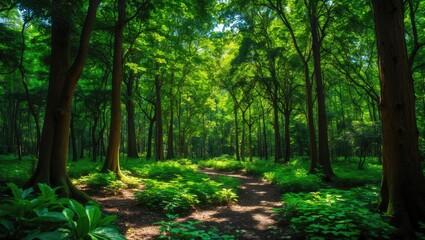 Obraz premium lush green woodland