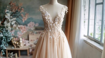 wedding dress on mannequin