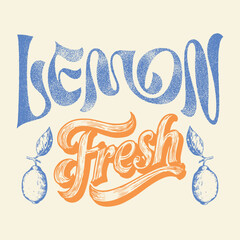 Vintage lemon fresh summer prints, orange lime fruit club them for creative juices slogan text print, t-shirt print design for spring summer, use this print for kids, girls, men's, women's