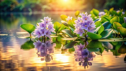 Vintage Photo: Water Hyacinth, Eichhornia crassipes, Aquatic Plant, Invasive Species,  Floating Plants,  Vintage Photography,  Nature Photography, Botanical Photography