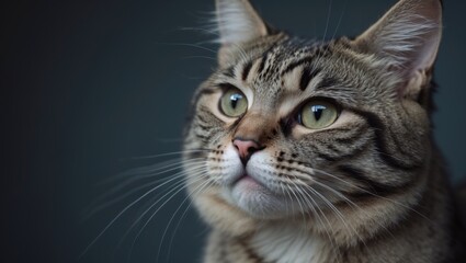 Detailed Close-Up of a Cat Featuring a Charming Gaze