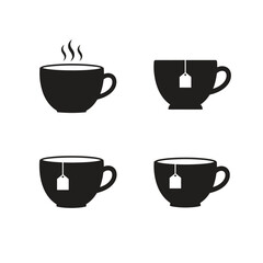 Coffee cup  silhouette icon, tea cup logo, symbols vector illustration silhouette