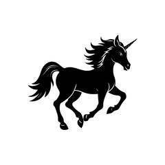 Unicorn running silhouette illustration