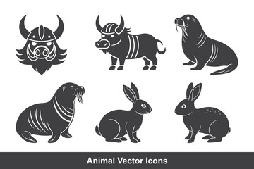 Obraz premium Set Animals icon vector file 