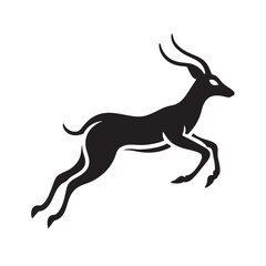 Antelope Leaping Gracefully In Air Silhouette