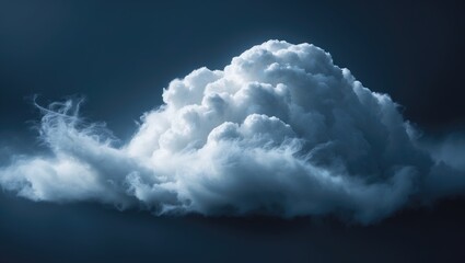 Naklejka premium White clouds positioned against a dark backdrop, isolated clouds
