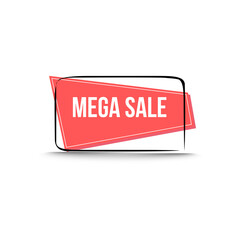 Mega Sale Label  tag Design  with transparent background