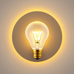 Illuminated Light Bulb with a Circular Glow