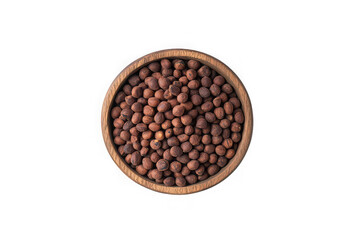 Fototapeta premium Bowl full of brown chickpeas gram seeds healthy food ingredient cooking ingredient isolated on transparent background