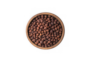 Bowl full of brown chickpeas gram seeds healthy food ingredient cooking ingredient isolated on transparent background