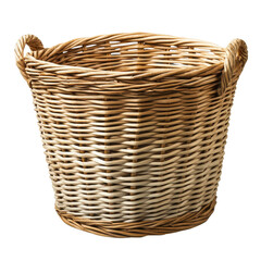 Wicker Laundry Basket  isolated on a transparent background
