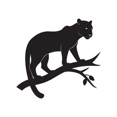 Leopard Resting On Tree Branch Silhouette