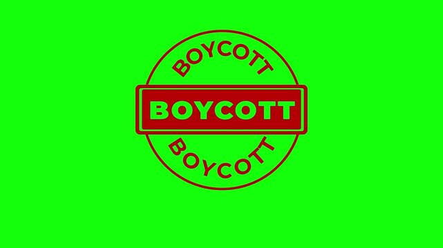 Green Screen 4K Boycott Stamp Video for Activism and Protests
