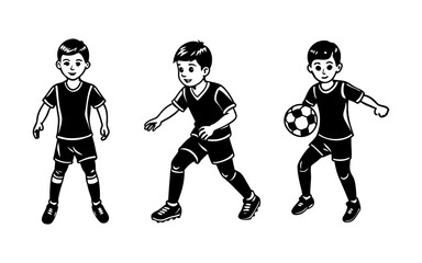 Soccer boy in Action, Running with Athletic Movement