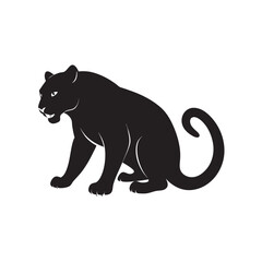Panther In Crouching Hunt Position Silhouette