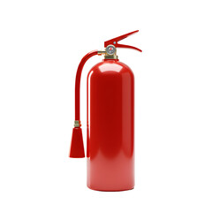 Obraz premium Red Metal Fire Extinguisher on Transparent Background