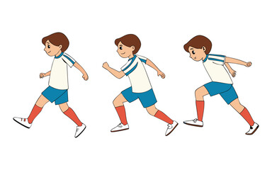 Boy Running in Motion Animation Frames