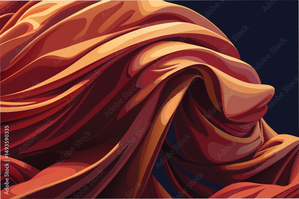 Leinwandbilder flowing fabric draped in elegant folds creates a dynamic and textured visual composition with rich h
