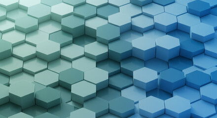 Obraz premium Abstract 3D geometric hexagonal background with gradient colors rendering effect