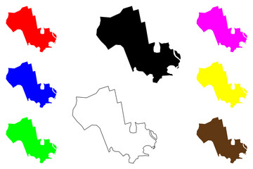 Obraz premium Sonipat city (Republic of India, State of Haryana) map vector illustration, scribble sketch Svarnaprastha map