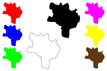 Naklejka premium Tadepalligudem city (Republic of India, State of Andhra Pradesh) map vector illustration, scribble sketch Tadepalligudem map