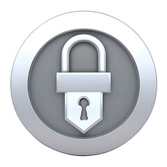 Secure Silver Padlock Icon on a Black Background