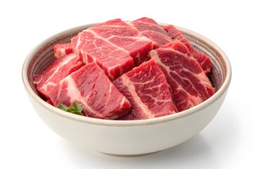 raw beef meat in a bowl