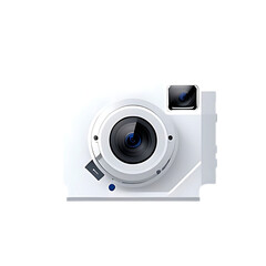 Modern White Compact Camera with Two Lenses
