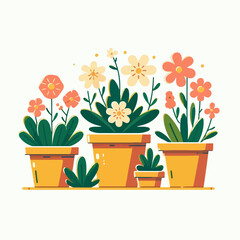 flowers in pots