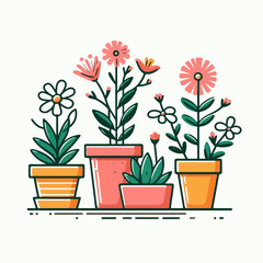 flowers in pots