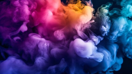 Obraz premium Vibrant colored smoke on black background dynamic abstract vapor art