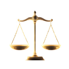 A set of glowing scales balancing energy orbs, universal justice symbol, isolated on transparent background