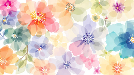 Seamless floral pattern watercolor, Colorful watercolor flowers background © Flower