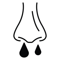 Runny Nose Vector Icon Indicating Health Issue